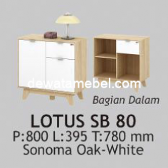 Multipurpose Cabinet - Activ Lotus SB 80 / Sonoma Oak - White